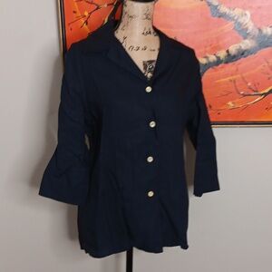 Peter Cohen Navy Linen Blazer Size Medium